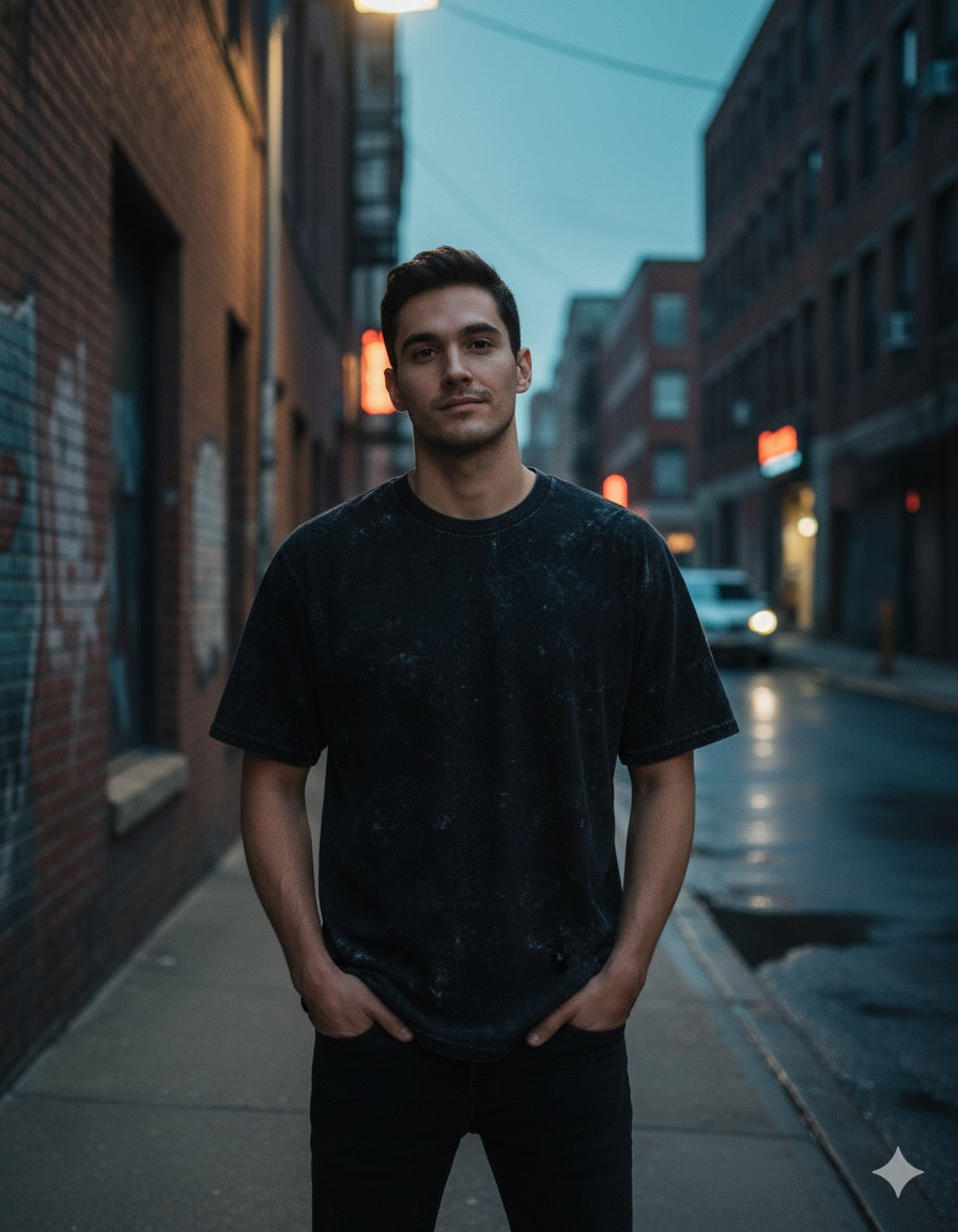 Unisex Acid Washed Oversized Tee