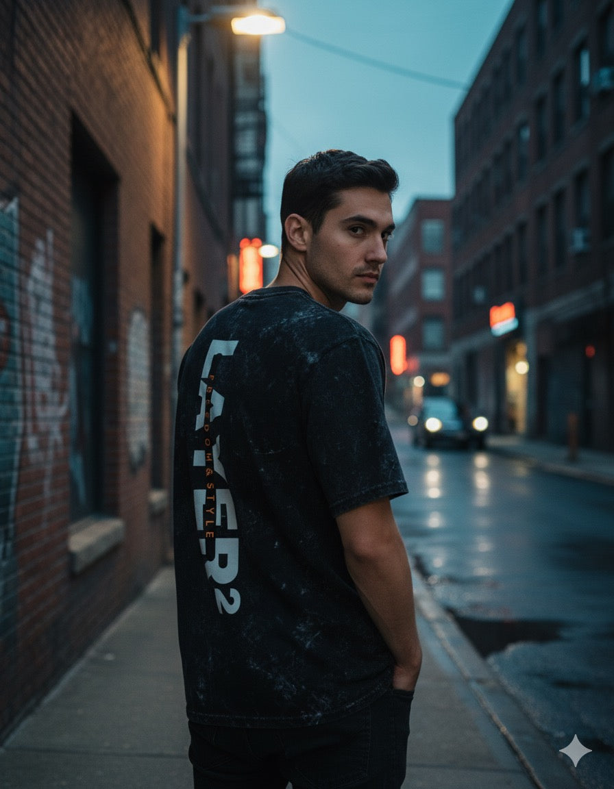 Unisex Acid Washed Oversized Tee