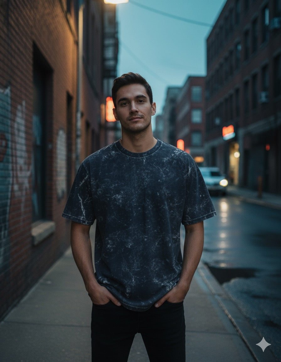 Unisex Acid Washed Oversized Tee